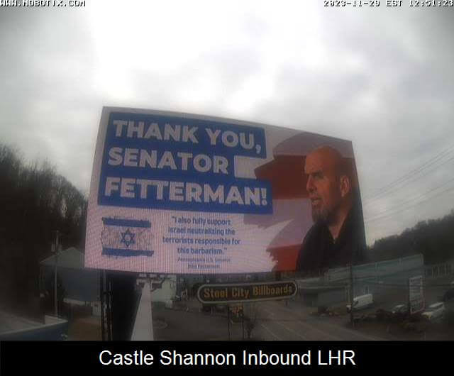 On billboards, Jewish group thanks Fetterman for Israel support ...