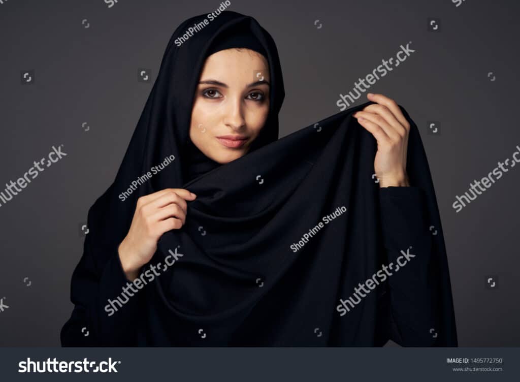 Beautiful Muslim Black Hijab Ethnicity Religion Stock Photo ...