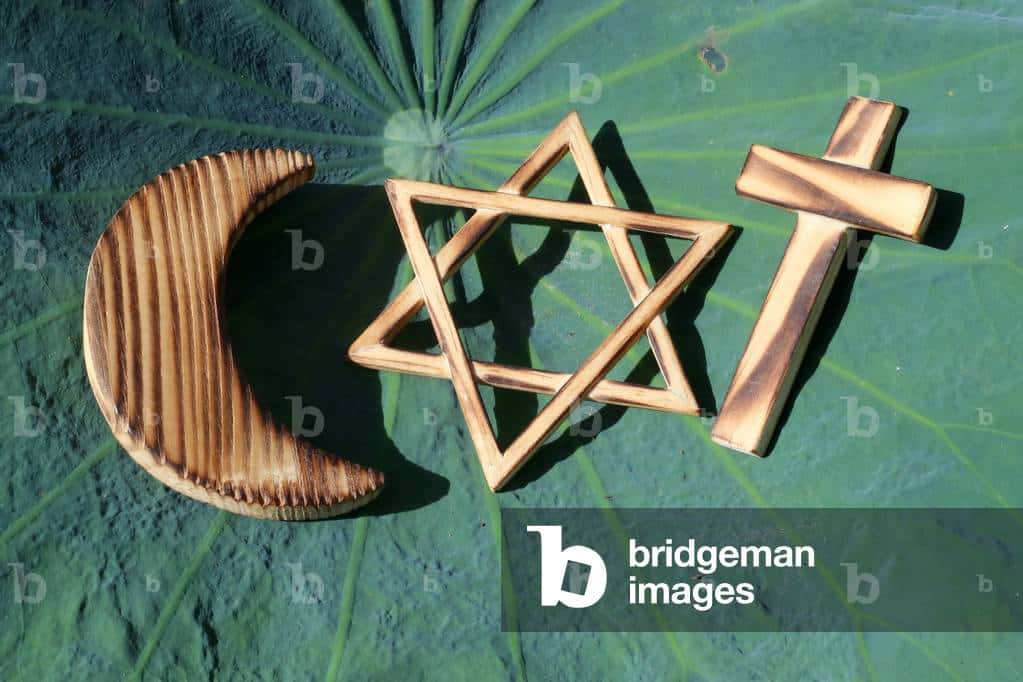 Image of Christianity, Islam, Judaism 3 monotheistic religions. Jewish